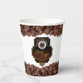 Koffie Aangepaste bedrijfsnaam zoeken Papieren Bekers (Achterkant)