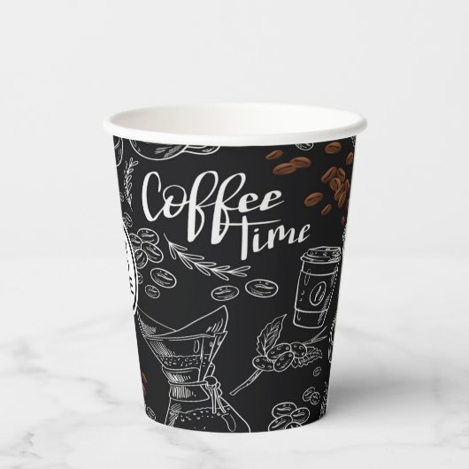 Koffie - Aangepaste papierbekertjes Papieren Bekers (Achterkant)