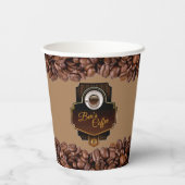 Koffie Aangepaste papierbekertjes voor bedrijfsnaa Papieren Bekers (Achterkant)