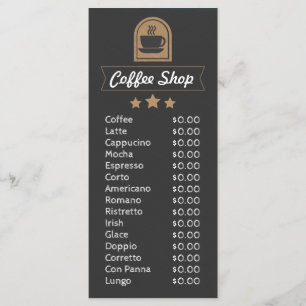 Koffie Aanpasbare winkel toevoegen sjabloon van he Menu