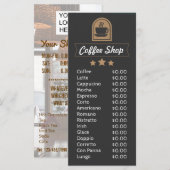 Koffie Aanpasbare winkel toevoegen sjabloon van he Menu (Voorkant / Achterkant)