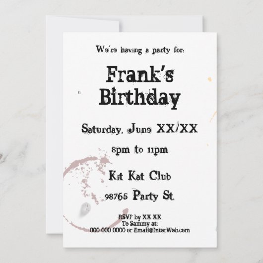 Koffie Aanvraag voor Aangepaste partij in Grungy Kaart (Achterkant)