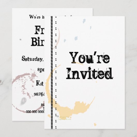 Koffie Aanvraag voor Aangepaste partij in Grungy Kaart (Voorkant / Achterkant)