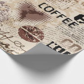 Koffie Abstract koffiepatroon op bruine achtergron Cadeaupapier (Hoek)