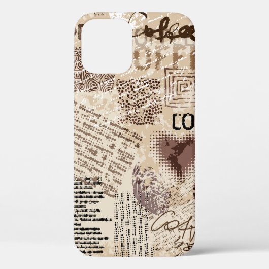 Koffie Abstract koffiepatroon op bruine achtergron Case-Mate iPhone Case (Achterkant)
