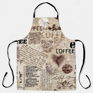 Koffie Abstract koffiepatroon op bruine achtergron Schort