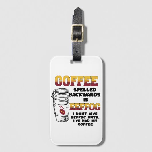 Koffie Achterkant Bagagelabel (Voorkant (verticaal))