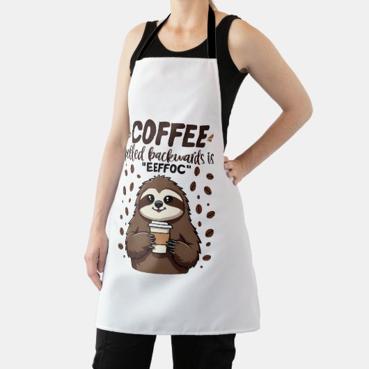 Koffie achterstevoren gespeld is eeffoC cafeïne lu Schort (Insitu)