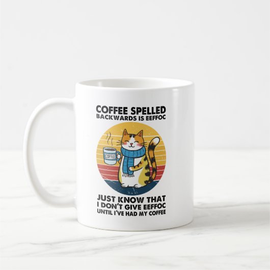 Koffie achterstevoren gespeld is EEFFOC – Grappige Koffiemok (Links)