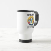 Koffie achterstevoren gespeld is EEFFOC - grappige Reisbeker (Voorkant rechts)