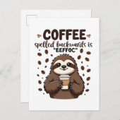 Koffie achterstevoren gespeld is effoC Cafeïne Lui Aankondigingskaart (Voorkant / Achterkant)