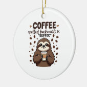 Koffie achterstevoren gespeld is effoC Cafeïne Lui Keramisch Ornament (Links)