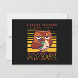 Koffie achterwaarts gespeld is effectief briefkaart