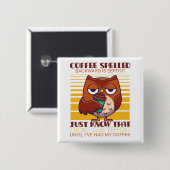 Koffie achterwaarts gespeld is effectief vierkante button 5,1 cm (Voorkant /achterkant)