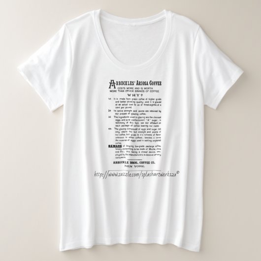 " koffie advertenties" grote maat t-shirt (Design voorkant)