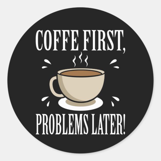 Koffie-adviseer koffie-eerste problemen later ronde sticker (Voorkant)