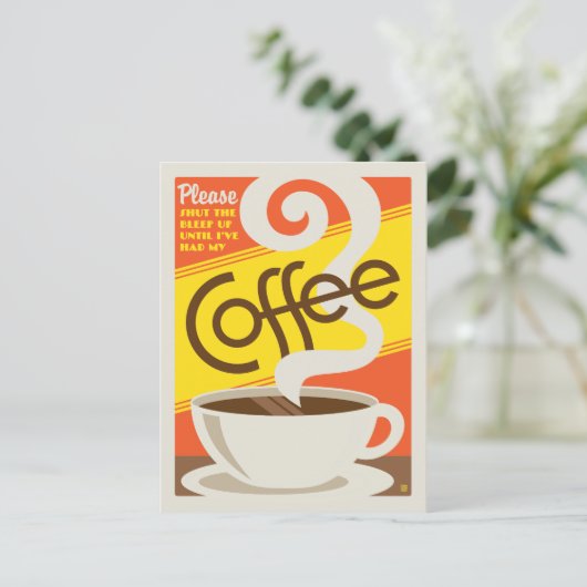 Koffie afsluiten briefkaart (Staand voorkant)