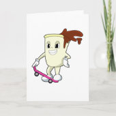 Koffie als skater met skateboard kaart (Voorkant)