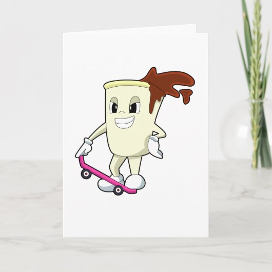 Koffie als skater met skateboard kaart (Voorkant)