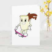 Koffie als skater met skateboard kaart (Gele Bloem)