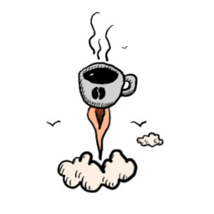 Koffie als volwassen raketbrandstof t-shirt