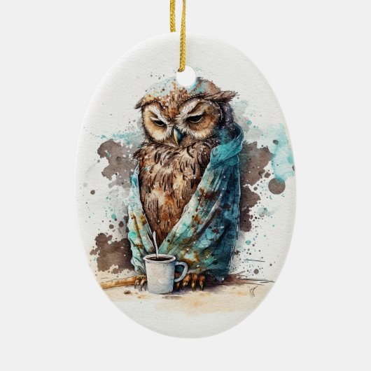 Koffie alsjeblieft keramisch ornament (Achterkant)