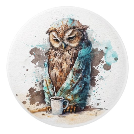 Koffie alsjeblieft keramische knop (Voorkant)