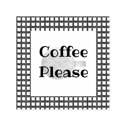 Koffie alsjeblieft Koffiebeker Zelfinktende Stempel (Design)
