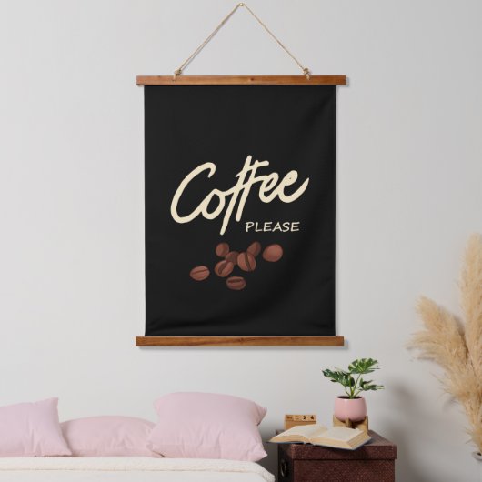 Koffie alsjeblieft Koffieliefhebber Hangend Wandkleed (Slaapkamer)