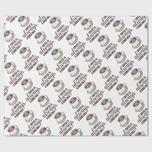 Koffie altijd goed idee cadeaupapier (Vlak)