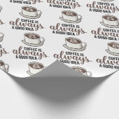 Koffie altijd goed idee cadeaupapier (Hoek)