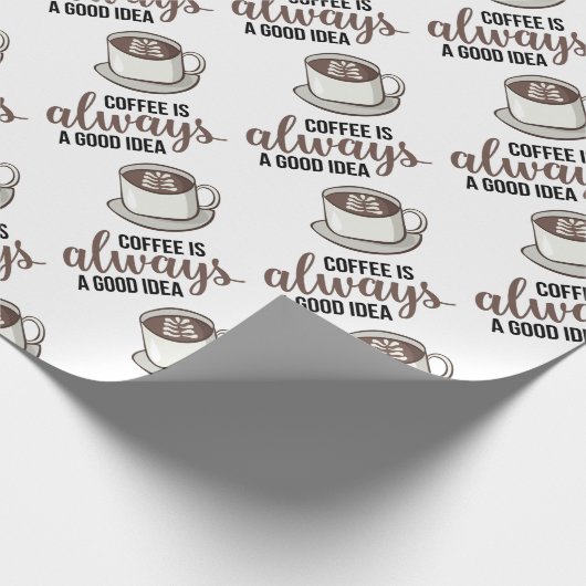 Koffie altijd goed idee cadeaupapier (Hoek)