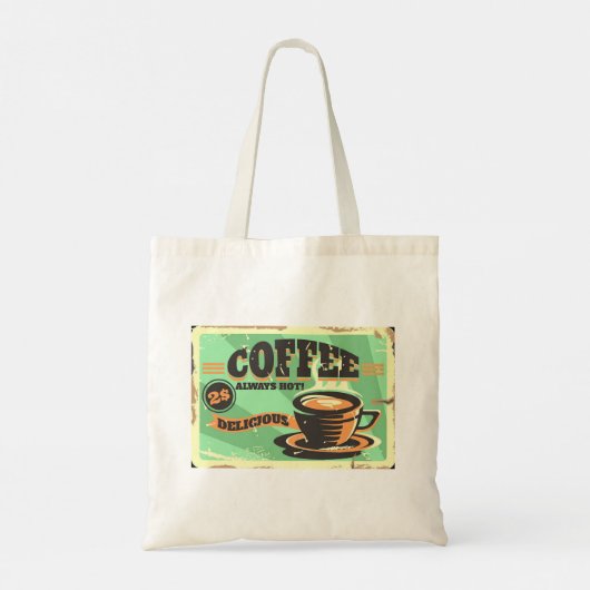koffie altijd hete Canvas tas (Achterkant)