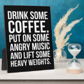 Koffie, Angry Music, Zware gewichten - Funny Worko Fotoplaat (Zijkant)