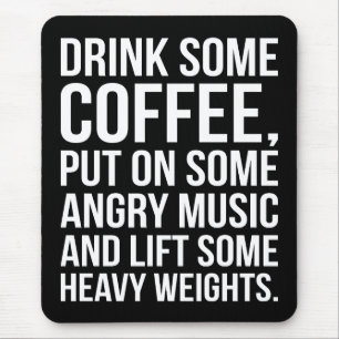 Koffie, Angry Music, Zware gewichten - Funny Worko Muismat