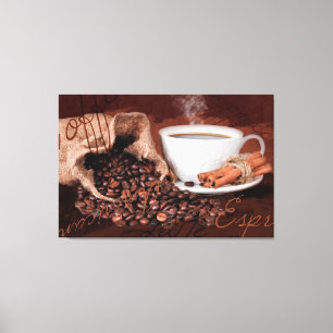 Koffie Aroma Waterverf Print Wall Art
