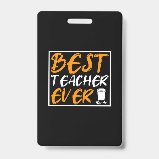 Koffie art beste leraar ooit badge (Voorzijde)