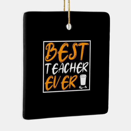 Koffie art beste leraar ooit keramisch ornament (Rechts)