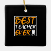 Koffie art beste leraar ooit keramisch ornament (Voorkant)