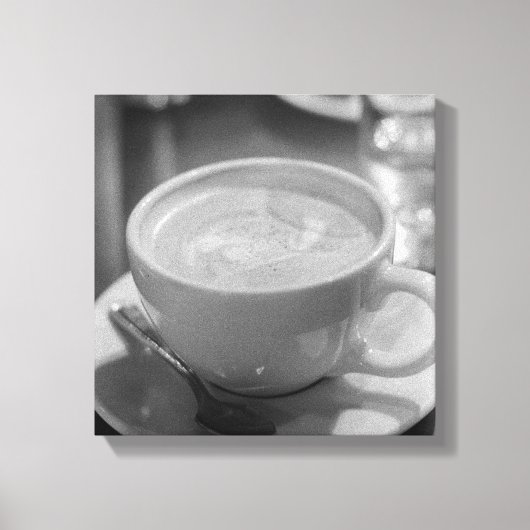 Koffie Art Black en White Canvas Afdruk (Voorkant)