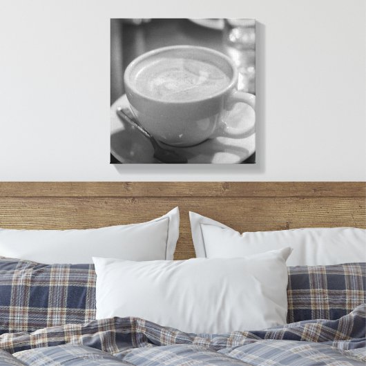 Koffie Art Black en White Canvas Afdruk (Insitu (Slaapkamer))