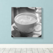 Koffie Art Black en White Canvas Afdruk (Insitu (Houten vloer))