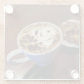 Koffie Art Cafe Latte Koffie Cup Rustiek Glazen Onderzetter (Achterkant)