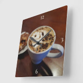 Koffie Art Cafe Latte Koffie Cup Rustiek Vierkante Klok (Hoek)
