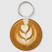 Koffie Art Heart Flower Sleutelhanger (Achterkant)