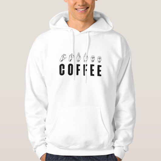 Koffie ASL Amerikaanse Gebarentaal Hoodie (Voorkant)