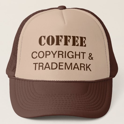 Koffie, auteursrecht en handelsmerk Trucker Hat Trucker Pet (Voorkant)
