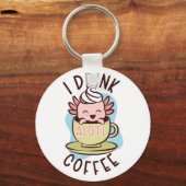 Koffie Axolotl Sleutelhanger (Voorkant)