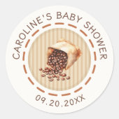Koffie Baby Borrel Douche Ronde Sticker (Voorkant)