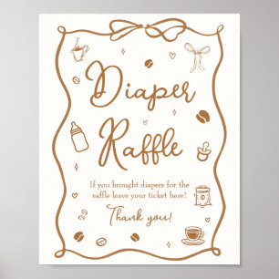 Koffie Baby Borrel Luierspel Poster